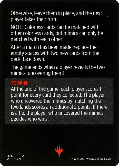 Mimic Match // Mimic Match (cont'd) - Verso