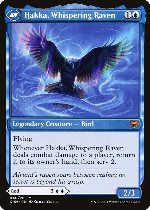 Alrund, God of the Cosmos // Hakka, Whispering Raven - Verso