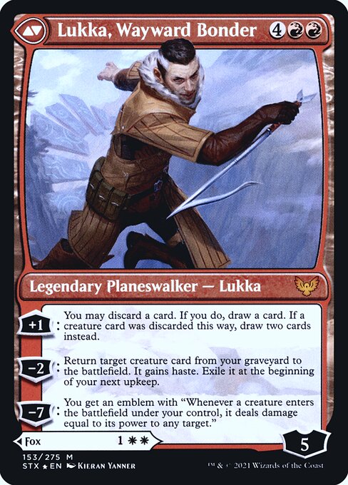 Mila, Crafty Companion // Lukka, Wayward Bonder - Verso