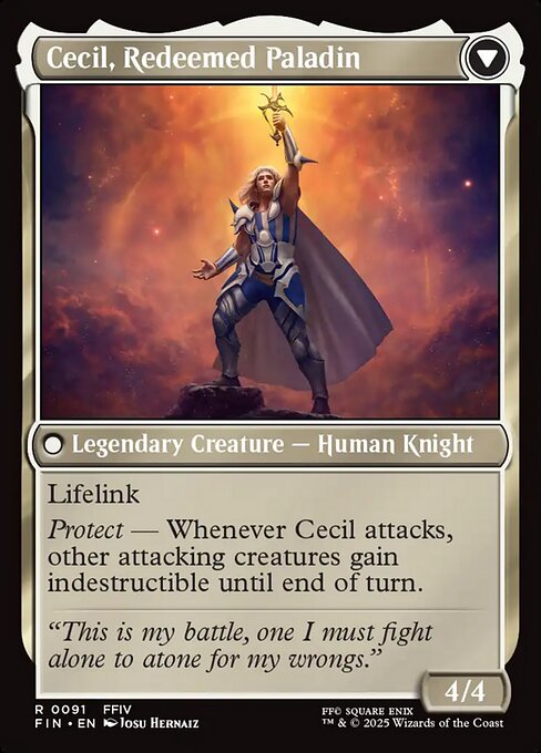 Cecil, Dark Knight // Cecil, Redeemed Paladin - Verso