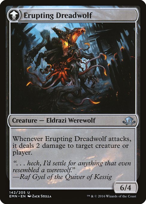 Smoldering Werewolf // Erupting Dreadwolf - Verso