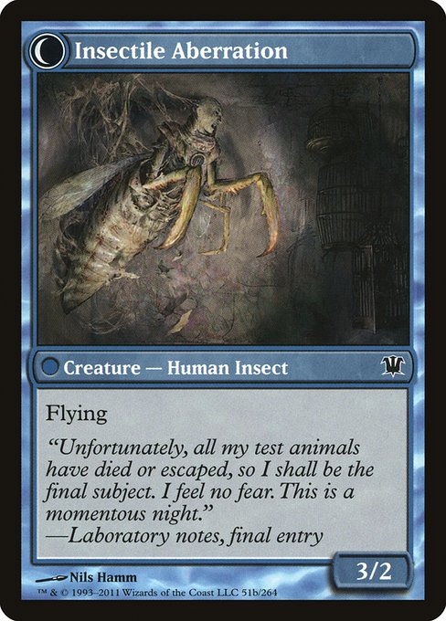 Delver of Secrets // Insectile Aberration - Verso