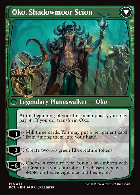 Oko, Lorwyn Liege // Oko, Shadowmoor Scion - Verso
