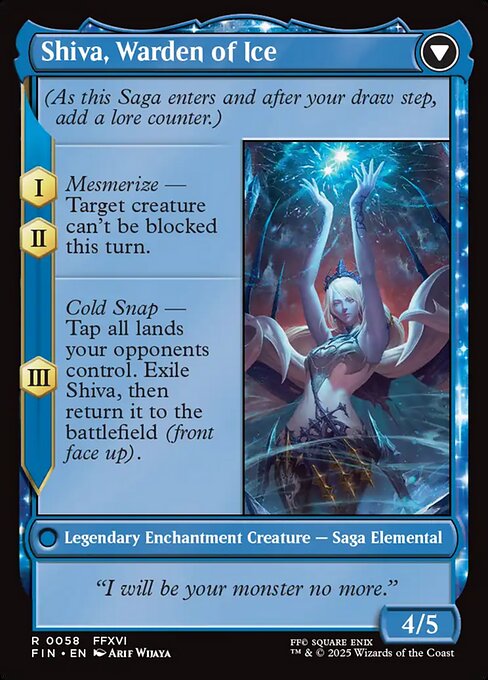 Jill, Shiva's Dominant // Shiva, Warden of Ice - Verso
