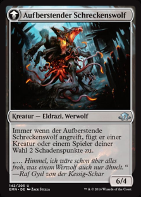 Smoldering Werewolf // Erupting Dreadwolf - Verso