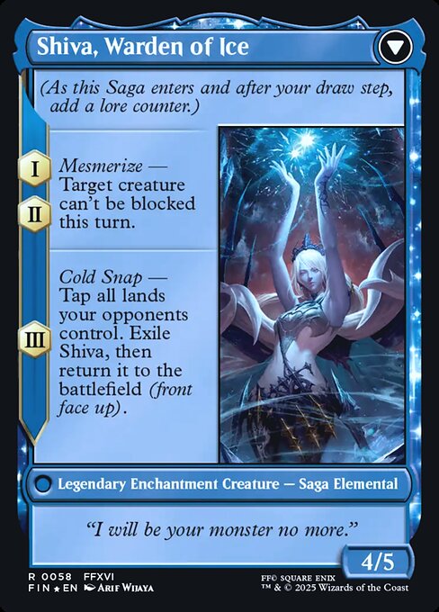 Jill, Shiva's Dominant // Shiva, Warden of Ice - Verso