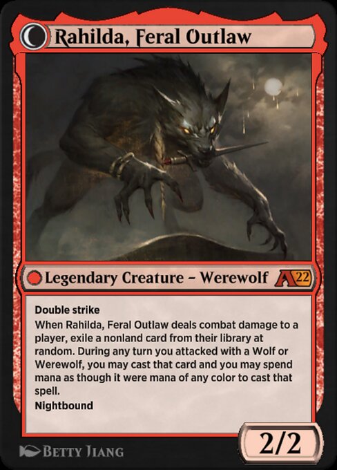 Rahilda, Wanted Cutthroat // Rahilda, Feral Outlaw - Verso