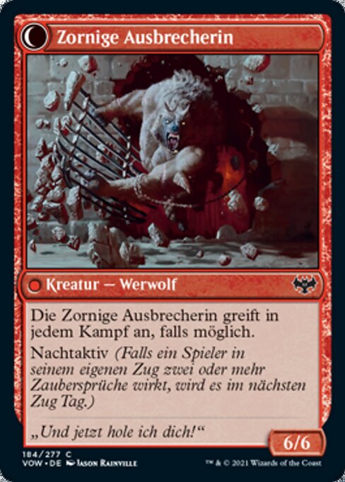 Weary Prisoner // Wrathful Jailbreaker - Verso