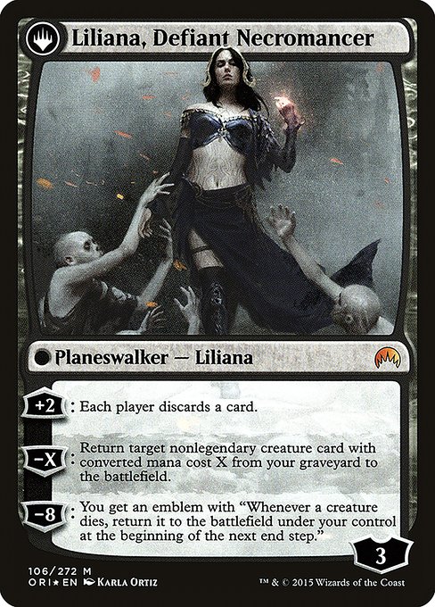 Liliana, Heretical Healer // Liliana, Defiant Necromancer - Verso