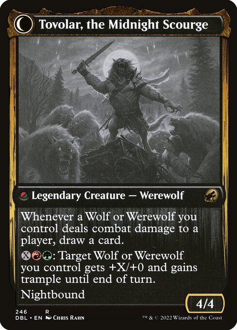 Tovolar, Dire Overlord // Tovolar, the Midnight Scourge - Verso