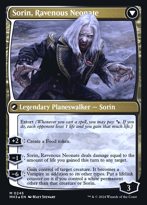 Sorin of House Markov // Sorin, Ravenous Neonate - Verso