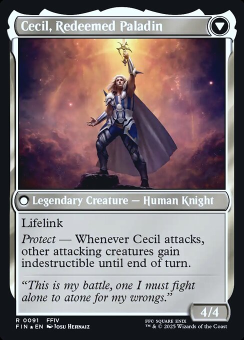 Cecil, Dark Knight // Cecil, Redeemed Paladin - Verso