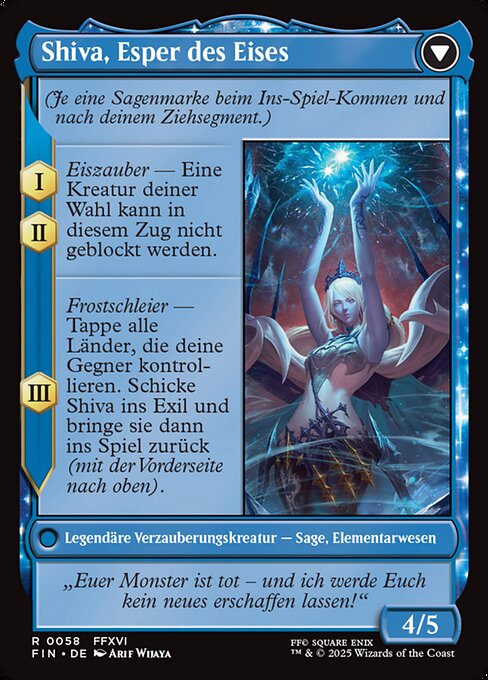 Jill, Shiva's Dominant // Shiva, Warden of Ice - Verso