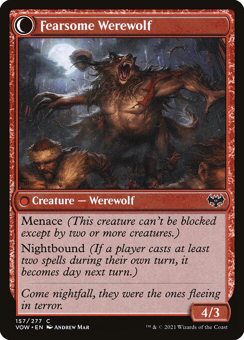 Fearful Villager // Fearsome Werewolf - Verso