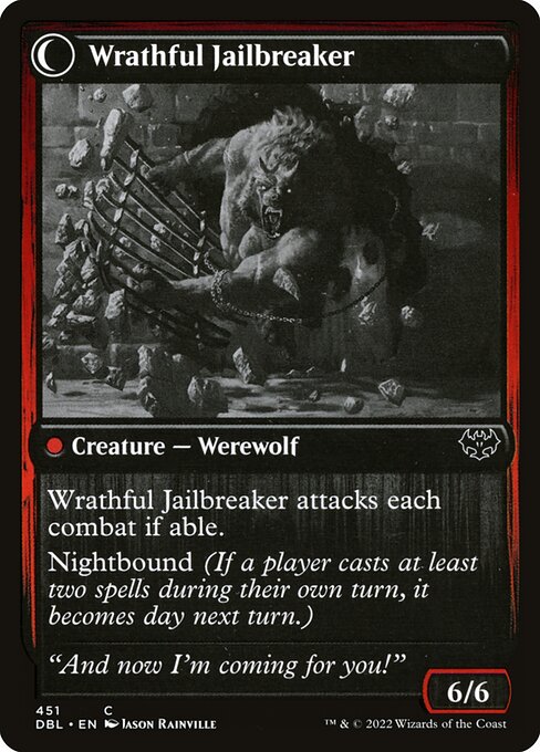 Weary Prisoner // Wrathful Jailbreaker - Verso