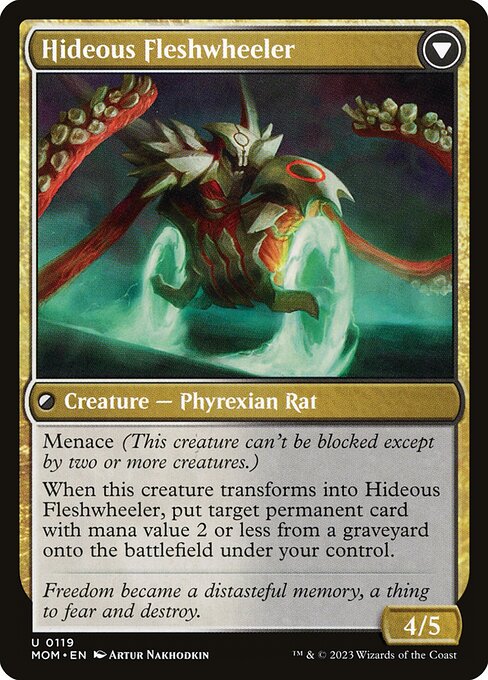 Nezumi Freewheeler // Hideous Fleshwheeler - Verso