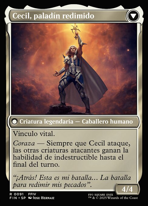 Cecil, Dark Knight // Cecil, Redeemed Paladin - Verso