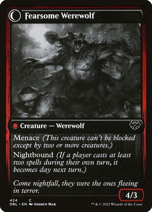 Fearful Villager // Fearsome Werewolf - Verso