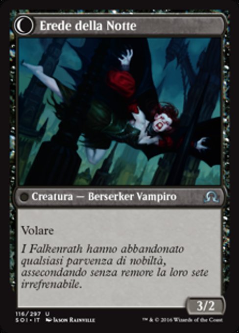 Heir of Falkenrath // Heir to the Night - Verso