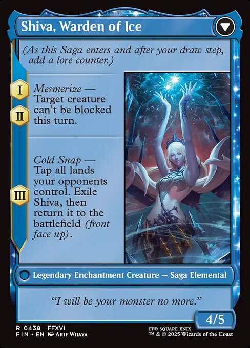 Jill, Shiva's Dominant // Shiva, Warden of Ice - Verso