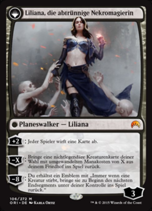 Liliana, Heretical Healer // Liliana, Defiant Necromancer - Verso