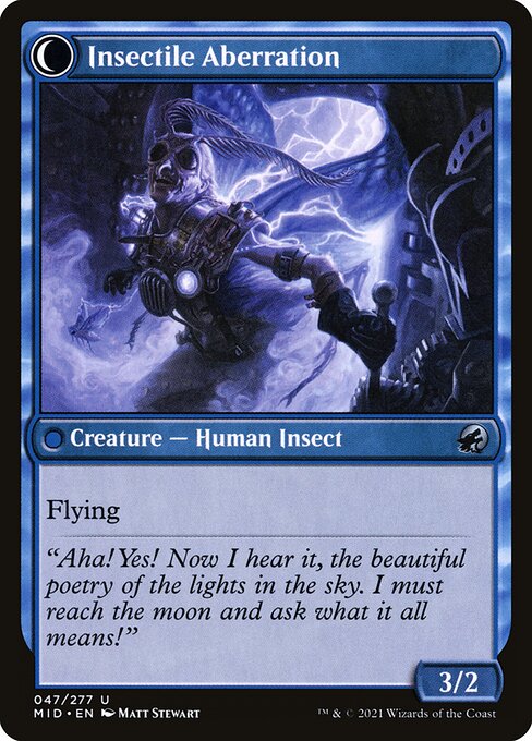 Delver of Secrets // Insectile Aberration - Verso