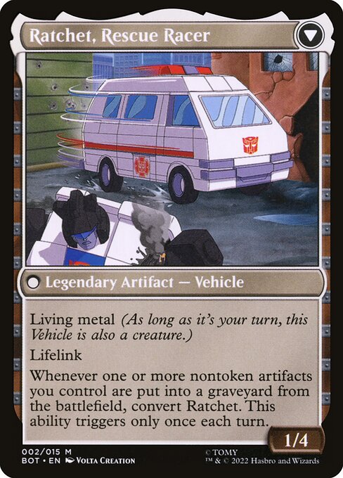 Ratchet, Field Medic // Ratchet, Rescue Racer - Verso