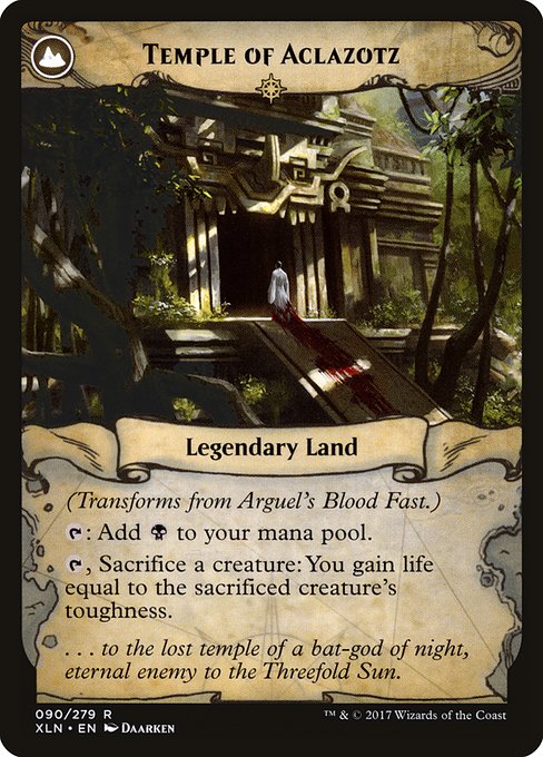 Arguel's Blood Fast // Temple of Aclazotz - Verso