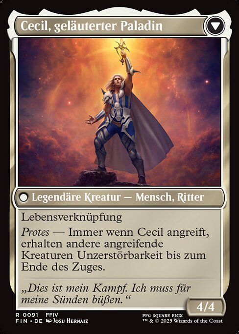 Cecil, Dark Knight // Cecil, Redeemed Paladin - Verso