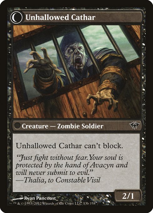 Loyal Cathar // Unhallowed Cathar - Verso