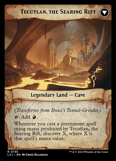 Brass's Tunnel-Grinder // Tecutlan, the Searing Rift - Verso