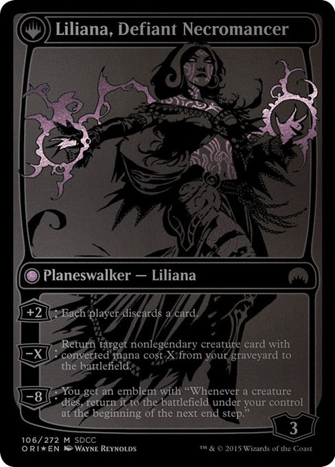 Liliana, Heretical Healer // Liliana, Defiant Necromancer - Verso
