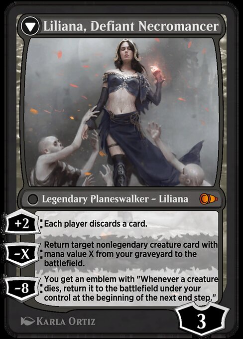 Liliana, Heretical Healer // Liliana, Defiant Necromancer - Verso