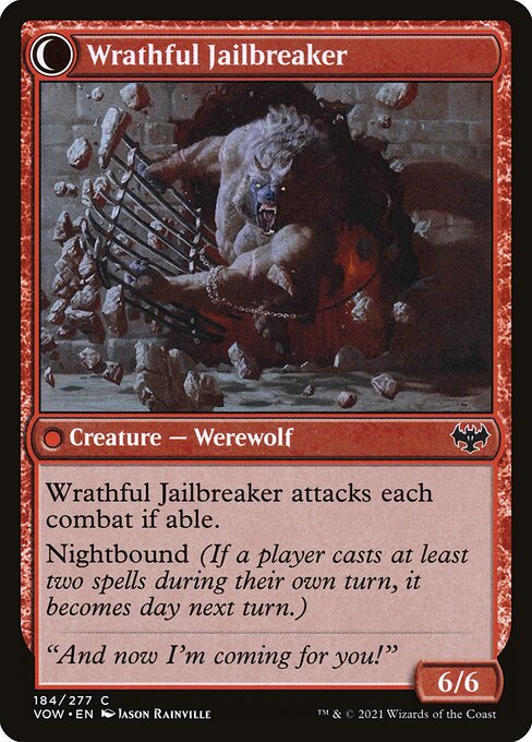 Weary Prisoner // Wrathful Jailbreaker - Verso