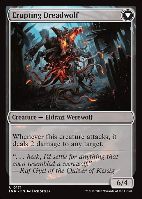 Smoldering Werewolf // Erupting Dreadwolf - Verso