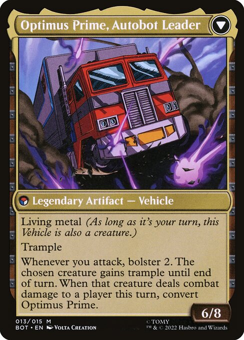 Optimus Prime, Hero // Optimus Prime, Autobot Leader - Verso