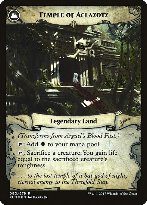 Arguel's Blood Fast // Temple of Aclazotz - Verso