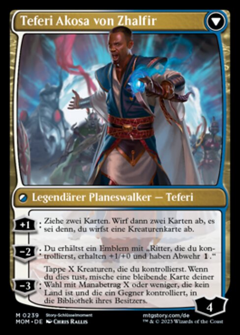 Invasion of New Phyrexia // Teferi Akosa of Zhalfir - Verso