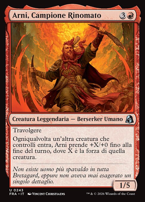 Arni, Renowned Champion