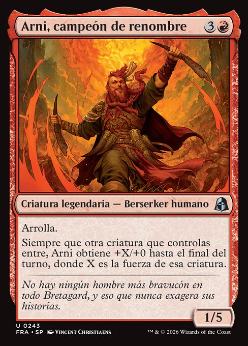 Arni, Renowned Champion
